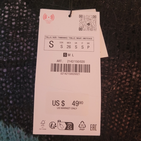 Zara Colorblock open knit alpaca/wool sweater Size small - Picture 7 of 8